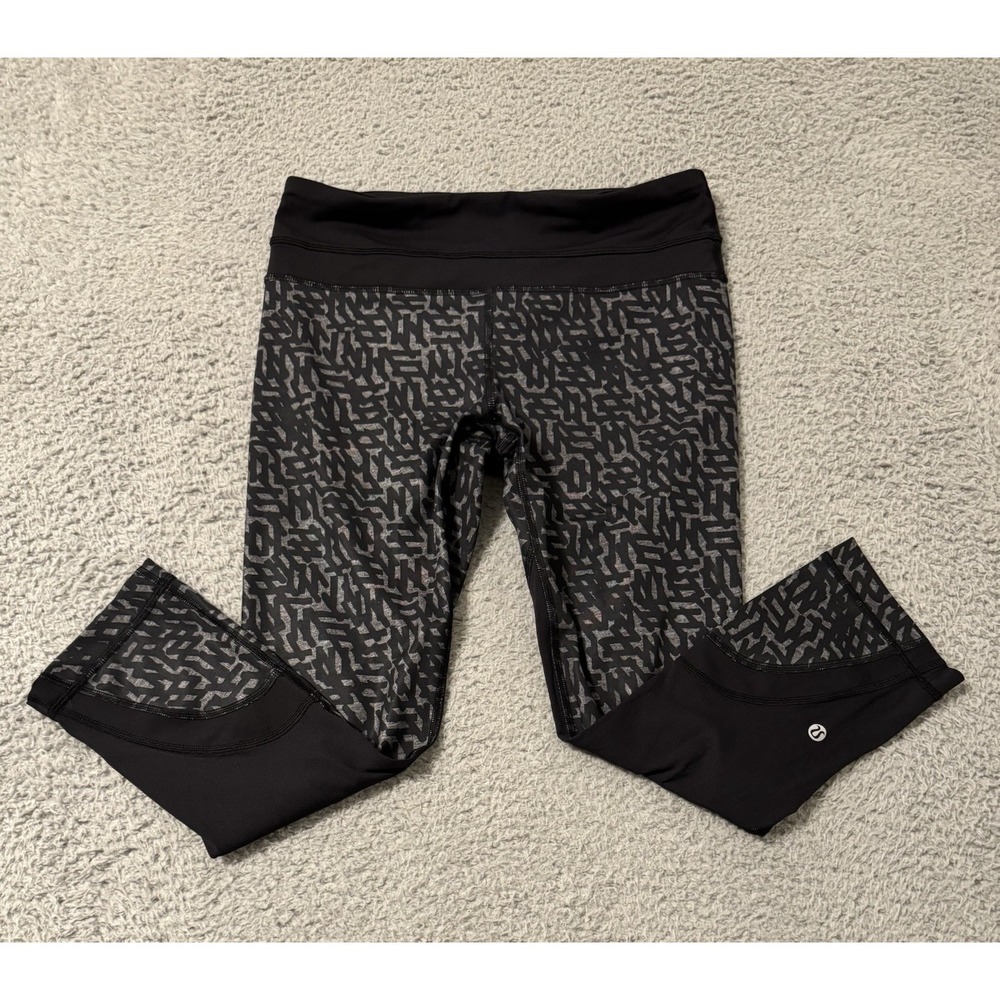 Lululemon Run Inspire Crop II Leggings Gray Black size 6